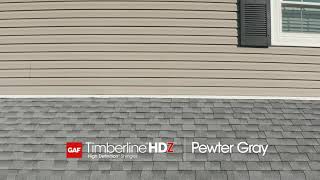 GAF Roofing  Timberline® HDZ™ Pewter Gray Shingles [upl. by Corotto908]