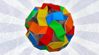 Origami Bouncy Unit Icosahedron Tom Hull [upl. by Sille]