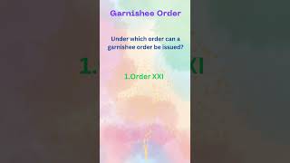 31 Garnishee Order  Order 21  CPC 1908  AIBE Previous Paper MCQs [upl. by Hameerak130]