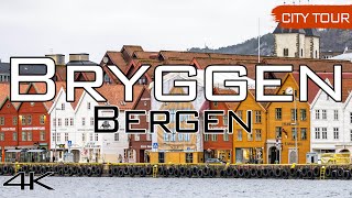 Bryggen in Bergen  City Walk Norway 4k [upl. by Esilahc311]