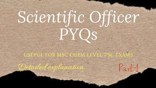 Scientific officer chemistry Keralapsc previous year questions  FSL [upl. by Yadrahc]