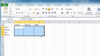 Excel 2010  Mit einem Klick Summen über mehrere Spalten und Zeilen erstellen [upl. by Noxin106]