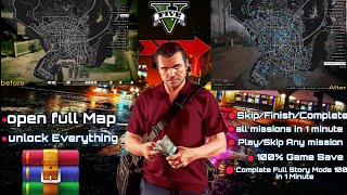 100 COMPLETE SAVE GAME IN GTA 5  ALL MISSIONS COMPLETED  COMPLETE MAP  GTA 5 Mods 2024 [upl. by Elfrida]