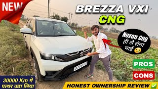 New Brezza CNG 2024 Ownership Review after 30000Km ✅  Brezza CNG vs Nexon CNG which is better 🤔 [upl. by Lisab]