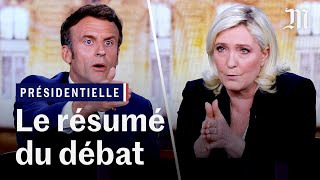 Présidentielle 2022  le débat entre Macron et Le Pen résumé en 6 minutes [upl. by Aphra]