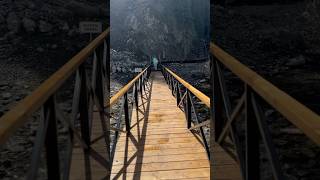 Stepping into nature’s wonder one wooden bridge at a time KolsaiLake travel KazakhstanBeauty [upl. by Nnayd981]