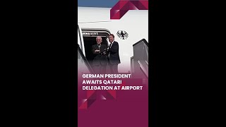 German President Awaits Qatari Delegation At Airport [upl. by Rehoptsirhc]