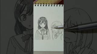 Drawing  Nanami Touko amp Yamada Yui    Bloom in to You amp Asagao To Kasesan  drawinganime [upl. by Nnewg598]