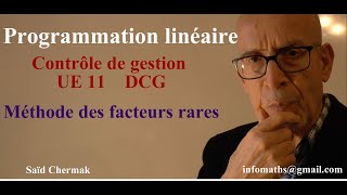 GESTION DE PRODUCTION MÉTHODE DES FACTEURS RARES UE 11 DCG [upl. by Louls]