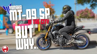 Race bike for CITY riding  2021 Yamaha MT09 sp City Review [upl. by Oremoh]