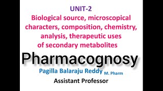 pharmacist Pharmacognosy study material1  unit2  pharmacognosy pharmacy youtubevideo [upl. by Nytsud]