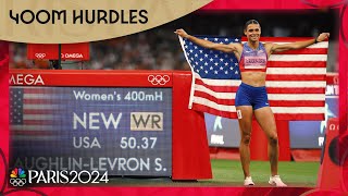 Sydney McLaughlinLevrone BREAKS WORLD RECORD for 400m hurdles gold  Paris Olympics  NBC Sports [upl. by Lewert]