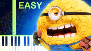 The Mega Minions Song  DESPICABLE ME 4  EASY Piano Tutorial [upl. by Harbed]