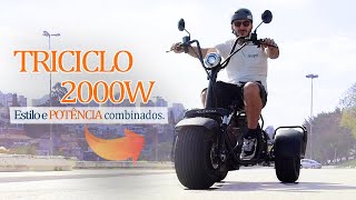 TRICICLO 2000W com marcha ré e 3 níveis de velocidade Conheça mais essa opção de veículo elétrico [upl. by Weingarten]