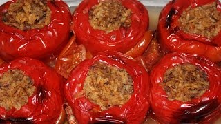 RECEPT ZA PUNJENE PAPRIKE SA MESOM  Stuffed peppers with meat [upl. by Ahsiemal832]