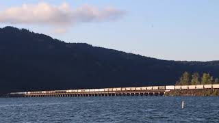 BNSF train across Sandpoint Railroad Bridge Idaho [upl. by Archibaldo534]