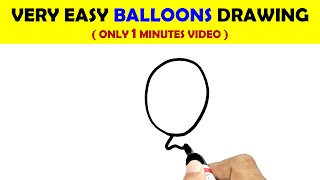 HOW TO DRAW BALLOONS EASY  BALLOON DRAWING VIDEO [upl. by Andromada]