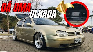 GOLF MK4 DOURADO COM PORTA MALAS BEM MONTADO E RODAS DA RODERA [upl. by Cirilla]