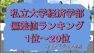 私立大学経済学部偏差値ランキング1位〜20位 ※マナビジョン参照 [upl. by Anibur857]