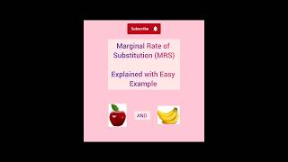 Marginal Rate of Substitution  MRS in economics shorts economics [upl. by Dnalyram]