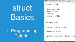 struct Basics  C Programming Tutorial [upl. by Oelc860]