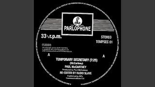 Paul McCartney  Temporary Secretary Radio Slave Edit 2023 Remaster [upl. by Garin]