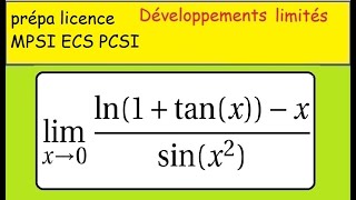 Prépa Développements limités limite de ln1tanxsinx² en zéroMPSI ECS PCSI licence [upl. by Enohsal]