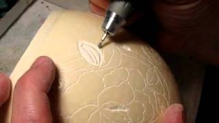 Eggshell Carving Classes Ostrich shell CarvingSculpture [upl. by Slavin]