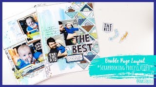 DOUBLE PAGE Scrapbooking Process Video    INKIE QUILL [upl. by Enrahs888]