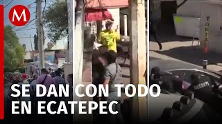 Riña entre policías y ministeriales durante operativo en Ecatepec [upl. by Namyac103]