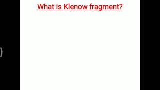 Klenow fragment [upl. by Uhayile8]