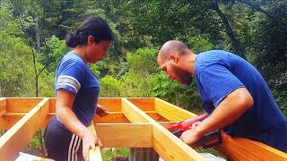 How to make a floor │ FINALLY building with wood for our Tiny home in the Mountains [upl. by Kreegar]