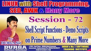 Session72 Shell Script Functions Demo Scripts on Prime Numbers and many more  By DURGA Sir [upl. by Nelle714]