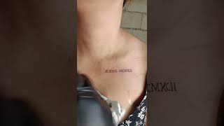 Free Hand Tattoo Birthdate Roman Numerals 😇 dongeltattoo tattoo subscribe [upl. by Anyal852]