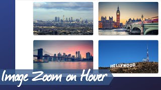 Image Zoom On Hover  CSS Image Effects  HTML CSS Tutorial [upl. by Atikahs]