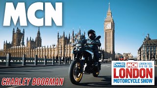 CHARLEY BOORMAN RIDES TO THE MCN LONDON MOTORCYCLE SHOW [upl. by Otaner185]