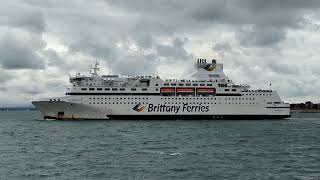 Brittany Ferries Leaving Portsmouth Harbour [upl. by Ayhdnas]