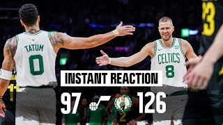 INSTANT REACTION Celtics DOMINATE Jazz on both ends in 12697 win at home [upl. by Oterol]