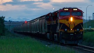 Dual KCS Units KCS 5008 Leads CPKC 602 Potash Empty’s East at Keith Calgary AB CPKC Laggan Sub [upl. by Zacharia]