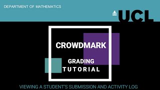 Crowdmark  Viewing a students submission and activity log [upl. by Handal]