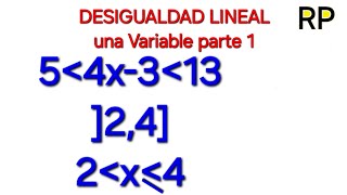 Desigualdad Lineal de una Variable parte 1 [upl. by Lerrej]