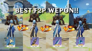 Best F2P WEAPON for EULA Skyrider Greatsword or Luxurious SeaLord DMG comparison  Genshin [upl. by Cardie730]