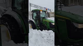 Snow plow creates more space snow canada winter goderich [upl. by Enilrem]