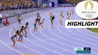 Athletics Womens 4x400m Relay Final Full Highlights 2024 Levrone won gold medal  Peris Olympic [upl. by Cychosz]