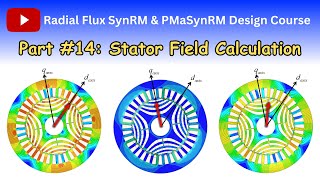 Calculation of the stator field of the synchronous reluctance motor by FEA Part 14 [upl. by Limann]