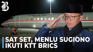 Momen Menlu Sugiono Tiba di Rusia Menggunakan Pesawat Jet TNI AU [upl. by Malda370]