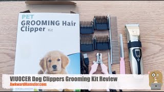 VIUOCER Dog Clippers Grooming Kit Review [upl. by Ahsenom]