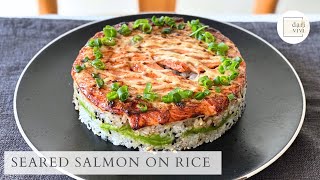 Simple and Delicious Seared Salmon On Rice  Aburi Salmon [upl. by Malonis]