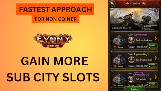 EVONY  Improve Low Sub City Count Fastest Approach  For Non Coiner [upl. by Anits]