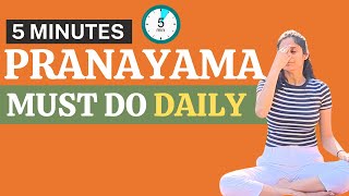 🧘‍♀️5 Minutes Powerful Pranayama Techniques  Must Do Everyday  Breathing Techniques [upl. by Ayekel]